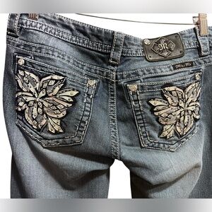 Miss Me Signature Boot Jeans Size 30 Embellished Pocket Y2K Western